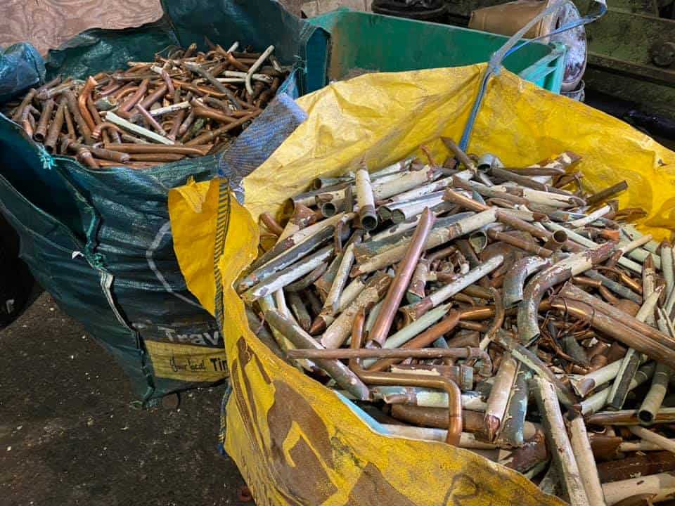 Drop-off of assorted scrap metal for recycling at United Metals.