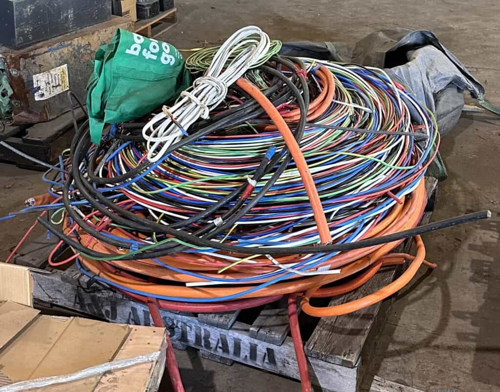 Electrical wire scrap for recycling and metal trading services.